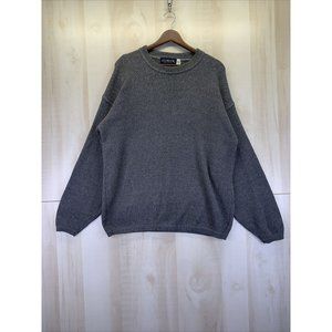 Vintage J G Hook 90s Gray Knit Crew Neck Mens Womens Unisex Sweater Pullover Lrg